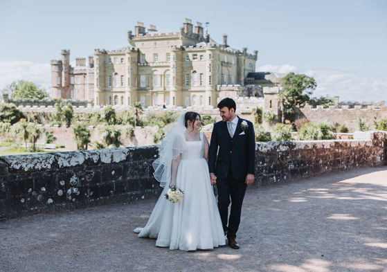 View of the stunning Culzean Castle and its surrounding greenery